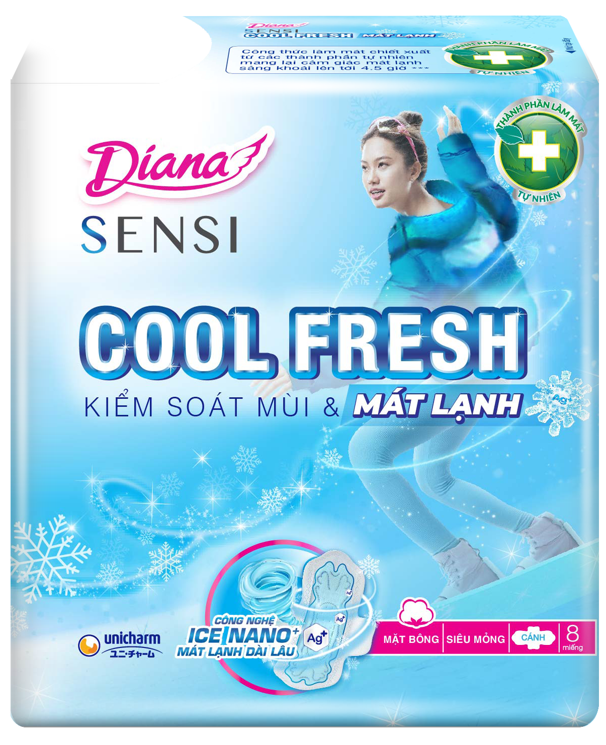 Diana SENSI Cool Fresh Mát Lạnh siêu mỏng cánh